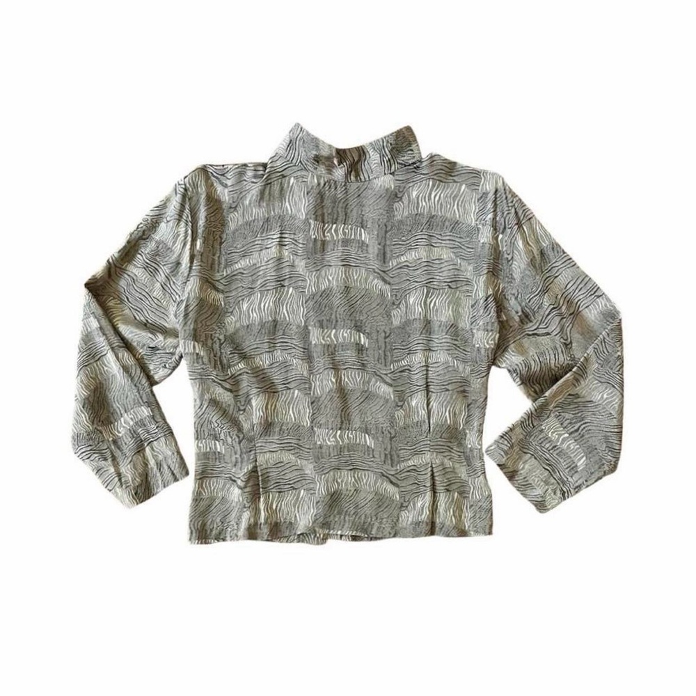 Vintage Judy Knapp Zebra Print Open-Back Blouse - Size M